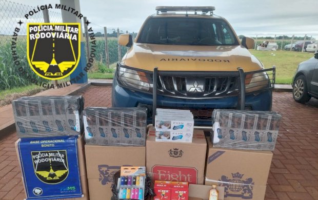 PMR apreendeu mercadorias contrabandeados na MS-166