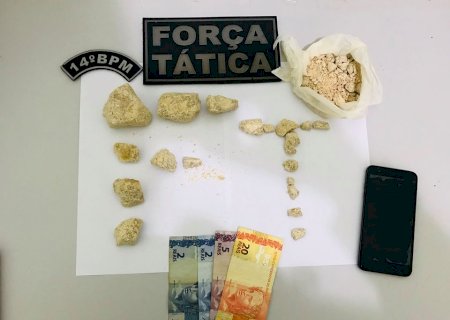 FORÇA TÁTICA APREENDE 300 GRAMAS DE CRACK QUE IRIA ABASTECER AS BOCAS DE FUMO DE FÁTIMA DO SUL