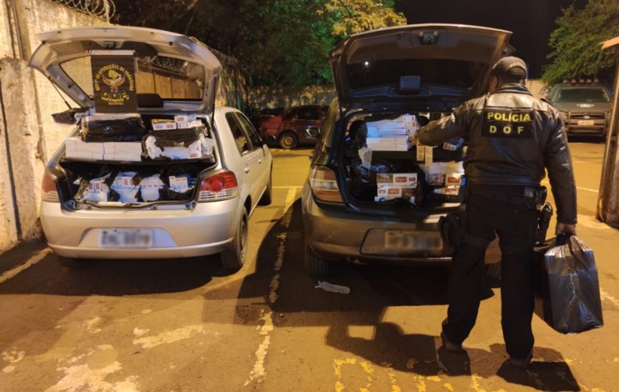 Deodápolis - Veículos que seguiam com cigarros contrabandeados para Minas Gerais foram apreendidos pelo DOF