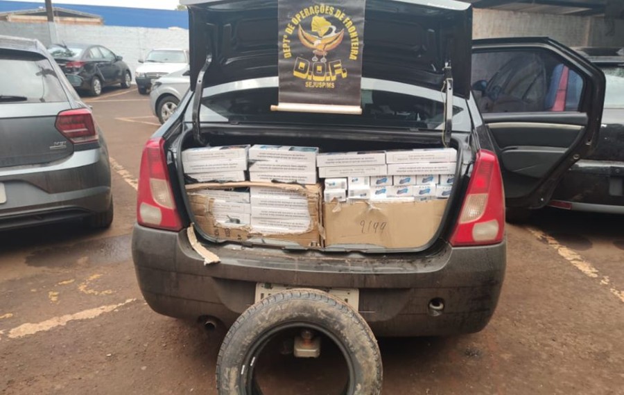 Veículo com cigarros contrabandeados do Paraguai foi apreendido pelo DOF