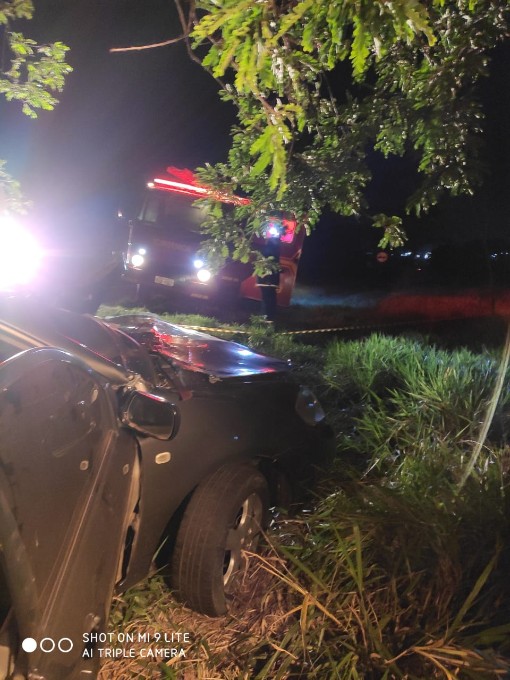 Deodápolis - Motorista perde controle da direção de veiculo colide em arvore e morre na BR-376