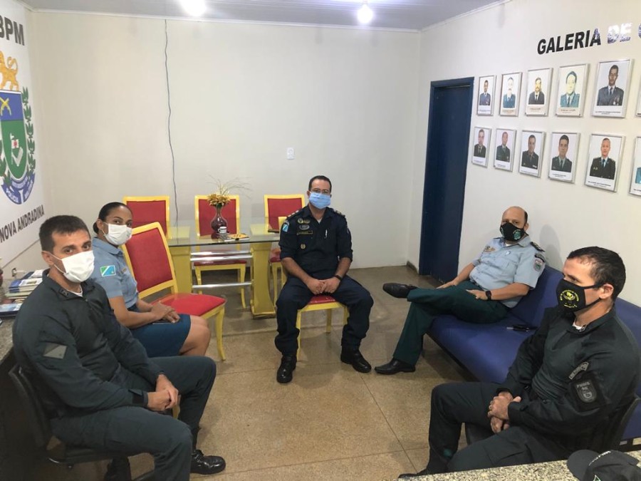 8º Batalhão de Polícia Militar de Nova Andradina recebe visita do Diretor da Diretoria de Polícia Comunitária e Direitos Humanos da PMMS.