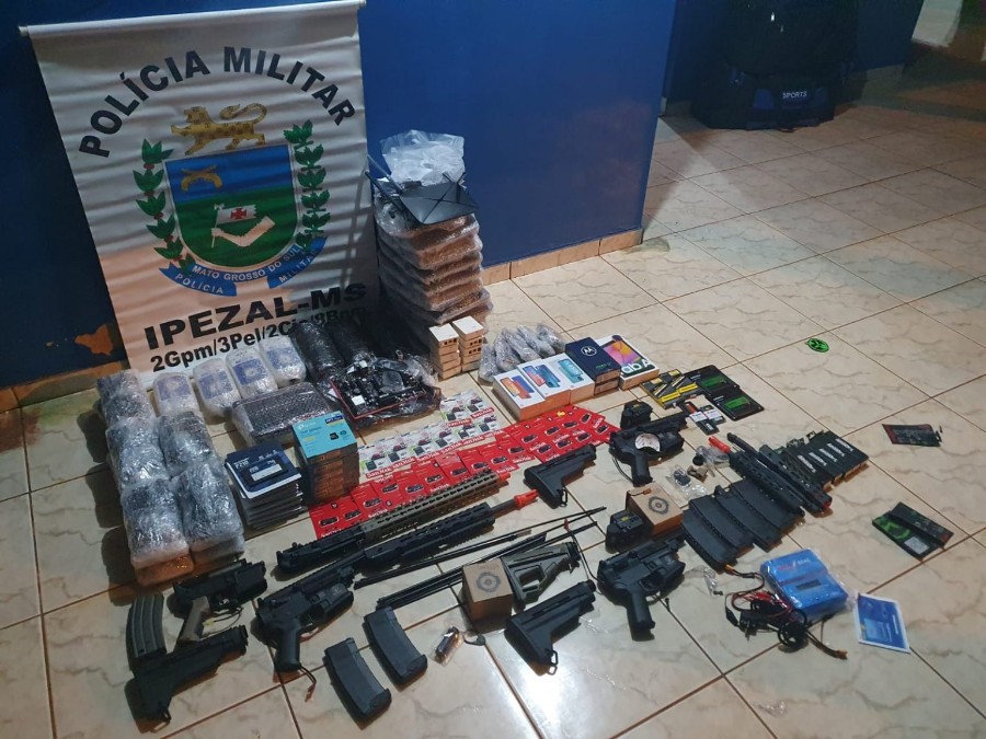 Angélica - Polícia Militar apreende mercadorias oriundas do Paraguai sem notas fiscais avaliadas em mais de R$ 37 mil reais em Ipezal