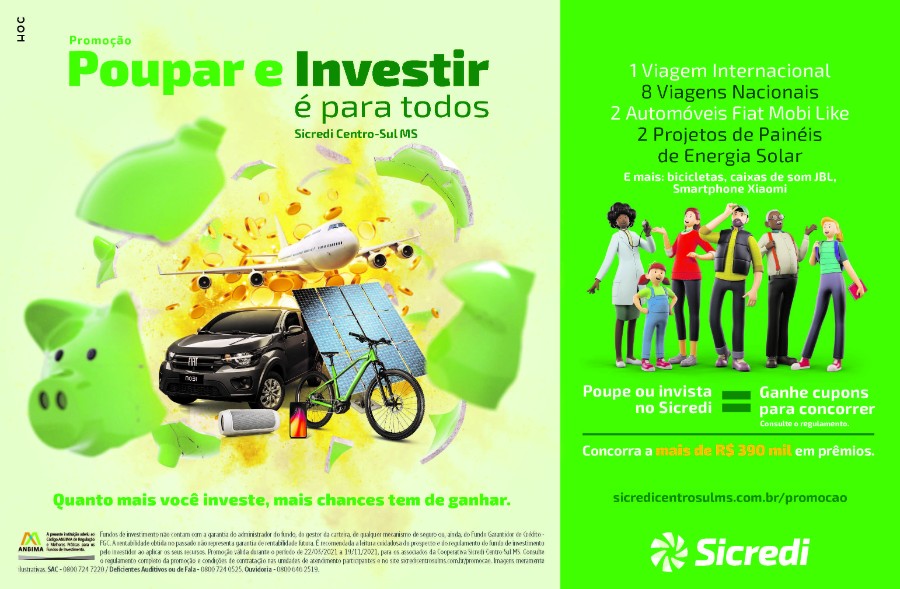 Sicredi Centro-Sul MS sorteia mais 74 prêmios para associados