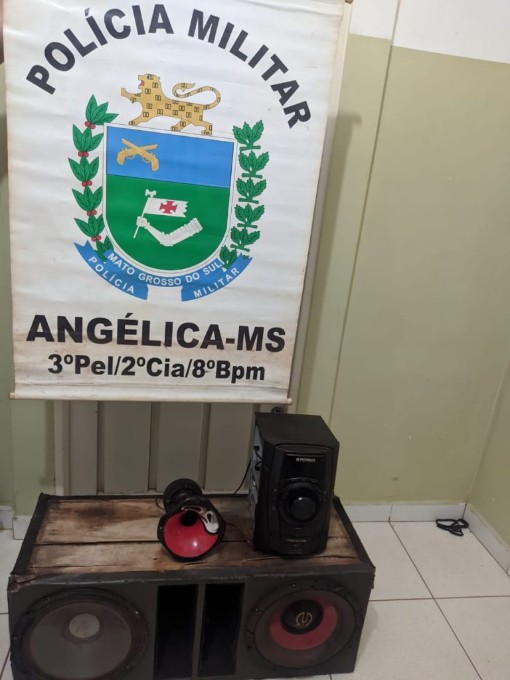 Polícia Militar em Angélica apreende som após perturbação do sossego