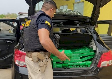 PRF apreende 337 Kg de maconha em Naviraí