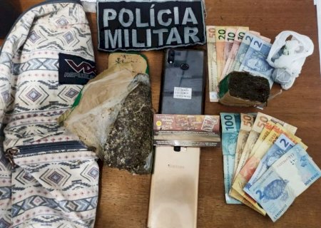 Polícia Militar apreende drogas e prende dois em flagrante por tráfico em Anaurilândia.
