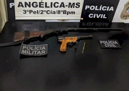 Angélica - Homem é preso após ameaçar esposa e nora com armas de fogo
