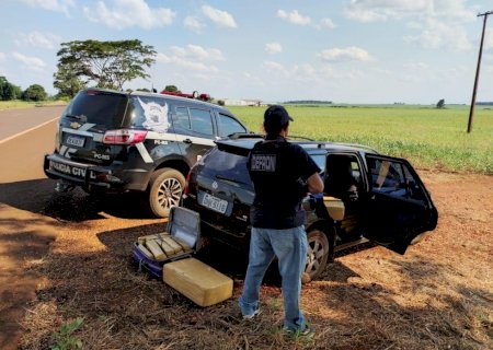 Polícia Civil apreende 450 kg de maconha e um automóvel em Dourados