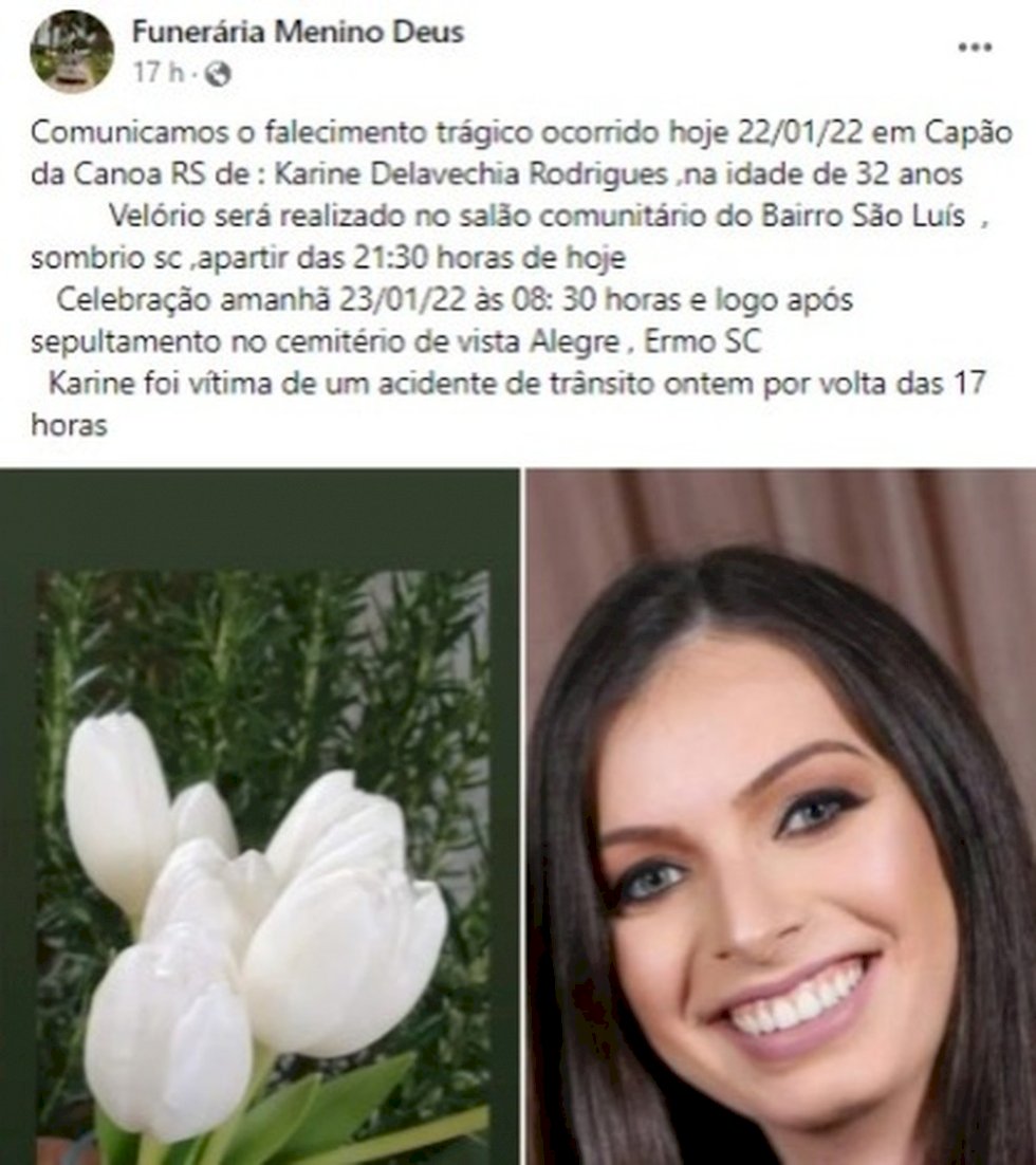 Cantora de SC morre aos 32 anos após acidente de trânsito no RS