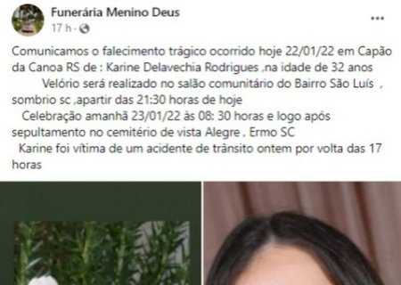 Cantora de SC morre aos 32 anos após acidente de trânsito no RS