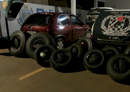 Força tática de Naviraí prende 03 homens por contrabando de pneus