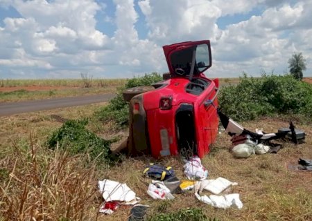Idosa morre após veículo capotar na MS-141 entre Naviraí e Ivinhema