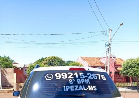 Angélica - Polícia Militar conduz homem para a delegacia após perturbação do sossego em Ipezal