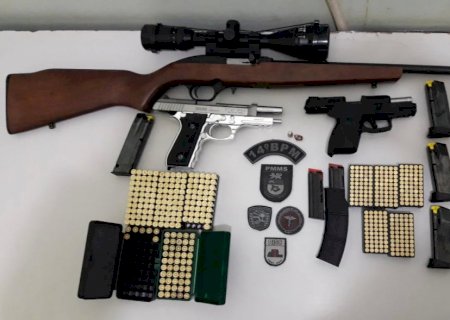 Polícia Militar apreende três armas de fogo, carregadores e munições após morador de Fátima do Sul disparar em via pública