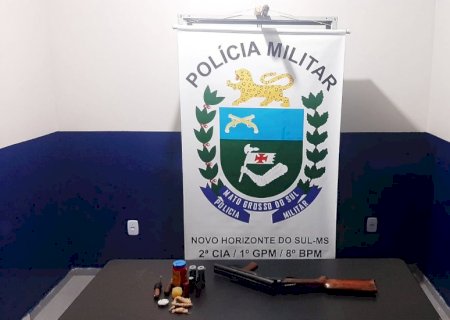 Novo Horizonte do Sul -Polícia Militar prende duas pessoas por porte ilegal de arma de fogo