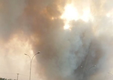Fogo as margens da BR-163 assusta, provoca acidente na cidade de Navirai.