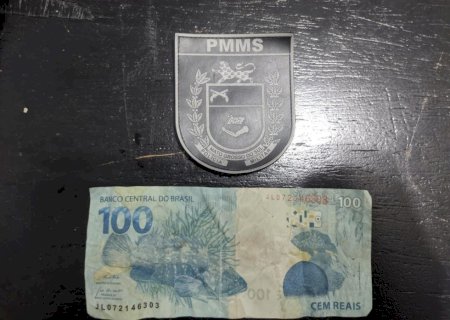 Angélica - Polícia Militar prende jovem com nota de dinheiro falsa