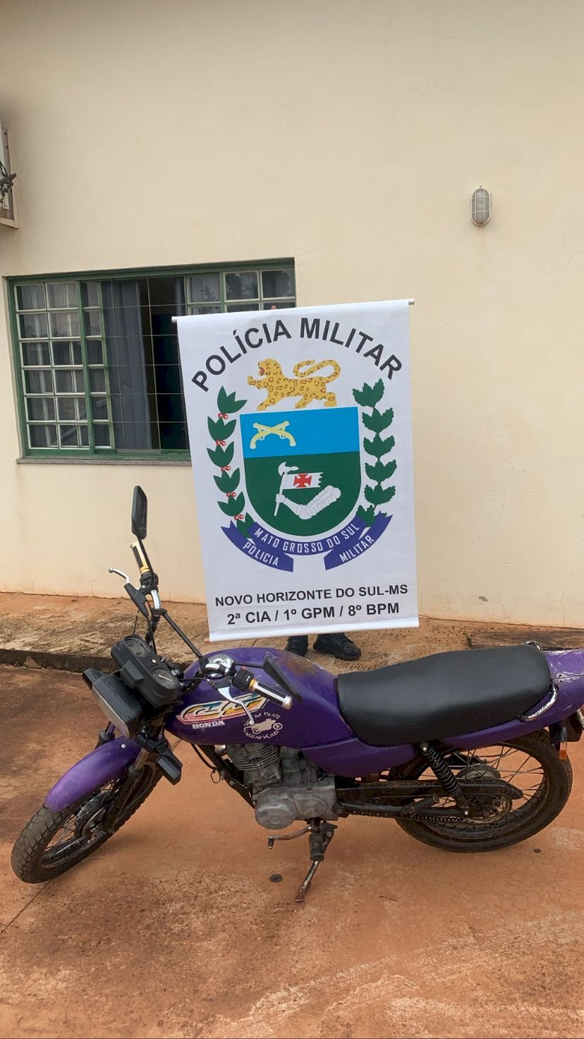 Novo Horizonte do Sul - Polícia Militar apreende motocicleta com licenciamento vencido que era conduzida por adolescente.