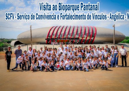 Alunos do Serviço de Convivência visitam o Bioparque Pantanal.