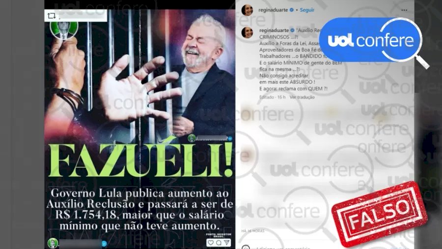 FAKE NEWS: Auxílio-Reclusão será de R$1.754,18, maior que o salário mínimo.