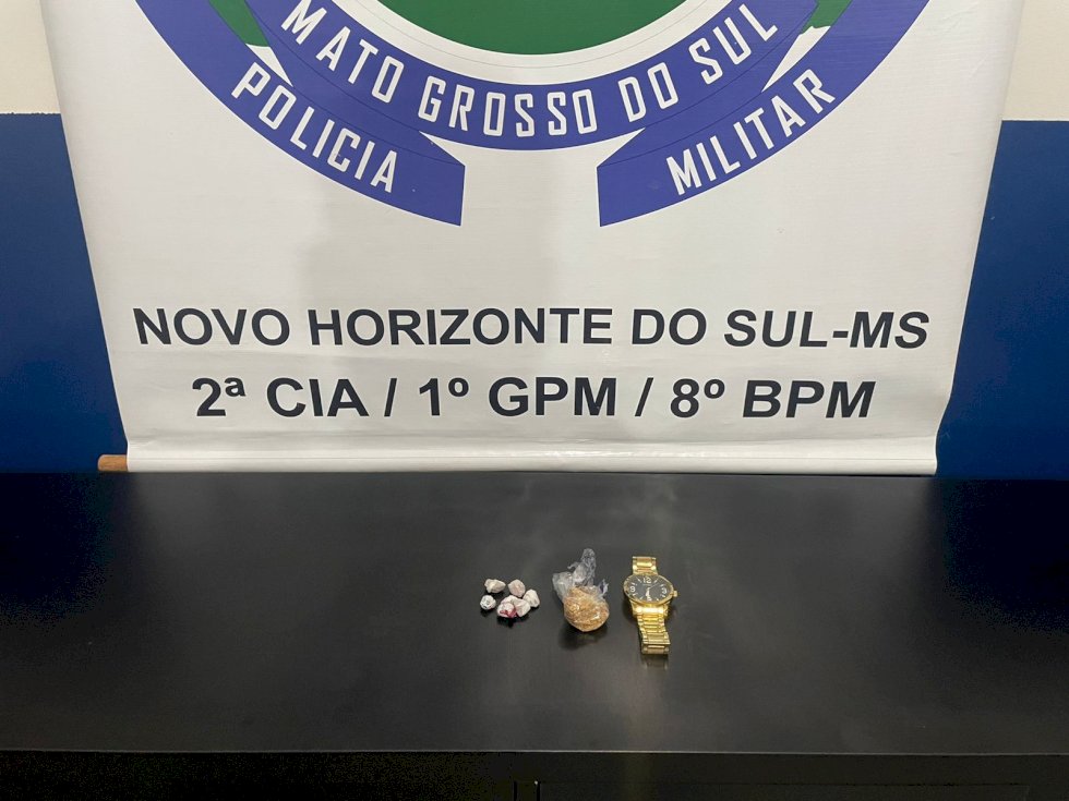 Novo Horizonte do Sul-Polícia Militar prende dois homens por tráfico de drogas.