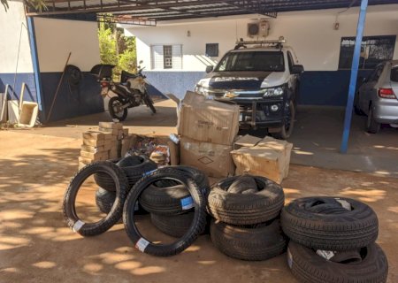 Angélica  - Polícia Militar apreende mercadorias de contrabando e descaminho avaliadas em 80 mil reais.