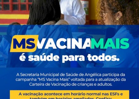 Angélica realizará Drive Thru da Vacinação e salas de vacina estão funcionando em horário estendido.