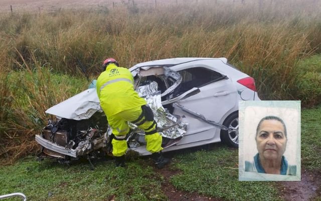 Mulher morre em colisão com carreta na BR-163 em Dourados.