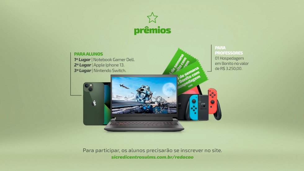 Encerra na próxima segunda-feira, inscrições para o 1º Concurso de Redação da Sicredi Centro-Sul MS