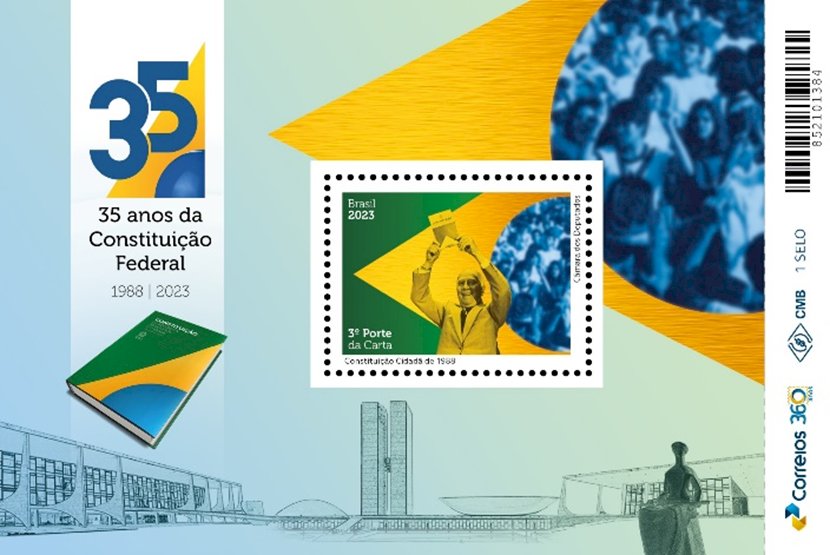 Correios celebra a Constituição Cidadã de 1988 em selo .
