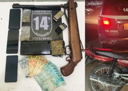 Polícia Militar desmantela esquema de tráfico: dois suspeitos presos, drogas e arma apreendidas
