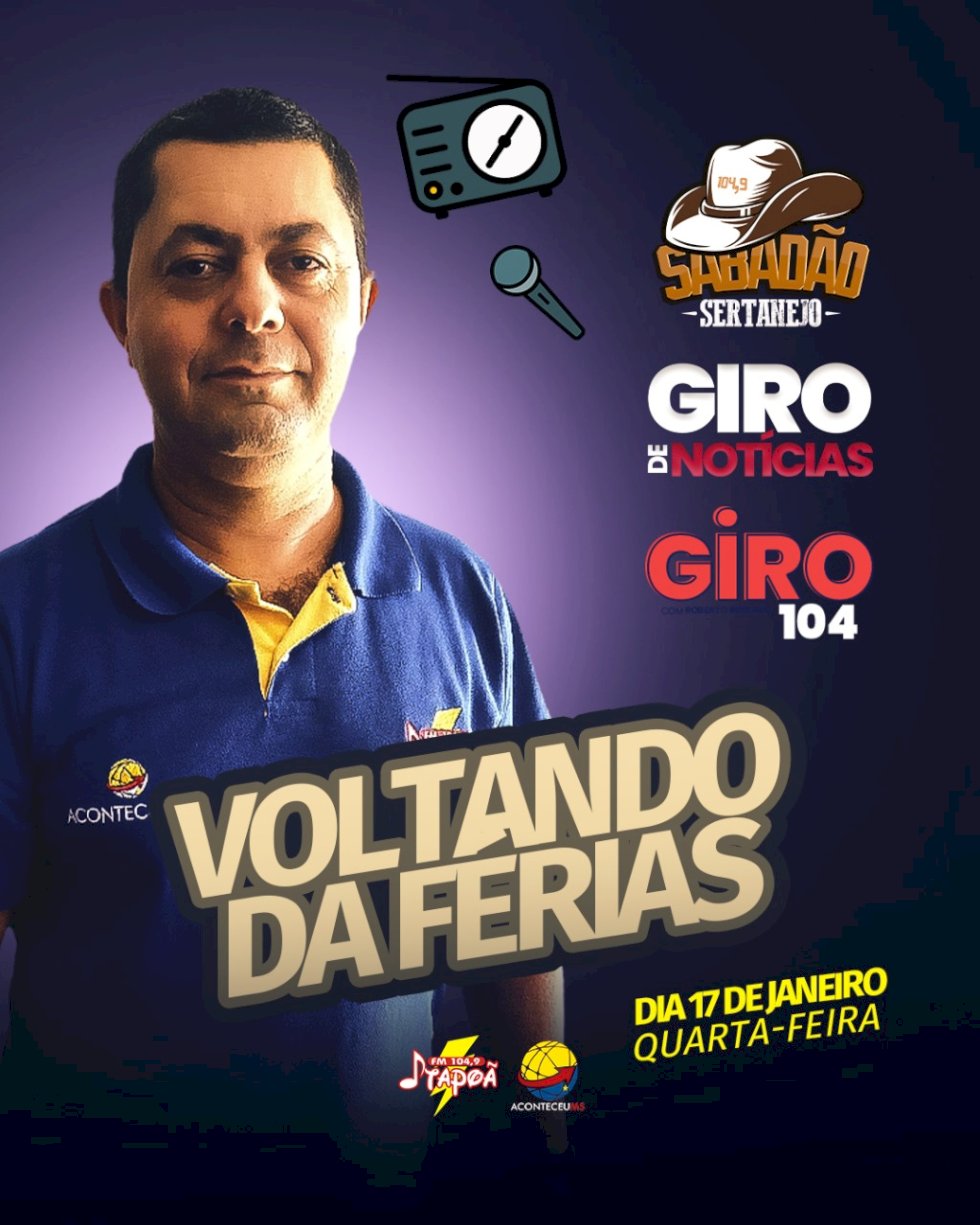 Peixoto volta de férias nesta quarta feira no \'Giro 104\' na rádio Itapoã FM