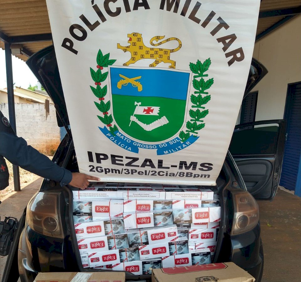 Angélica - Polícia Militar de Ipezal apreende 300 pacotes de cigarro contrabandeados