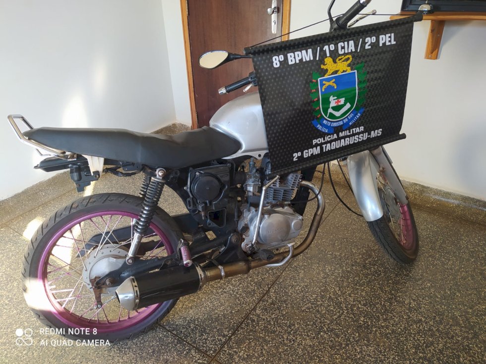 Polícia Militar conduz adolescente à Delegacia por desobediência e direção perigosa em Taquarussu