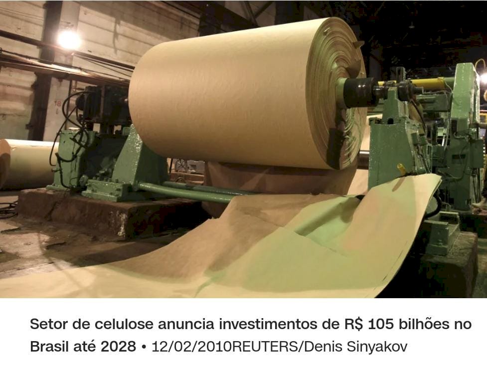 Setor de celulose anuncia investimentos de R$ 105 bilhões no Brasil até 2028