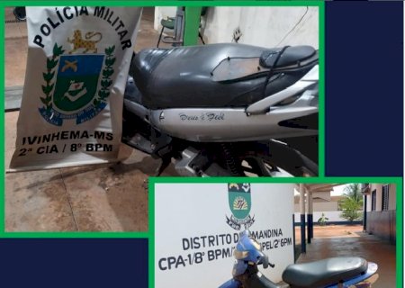 Ivinhema - PM apreende duas motos com documentos irregulares e condutor não habilitado