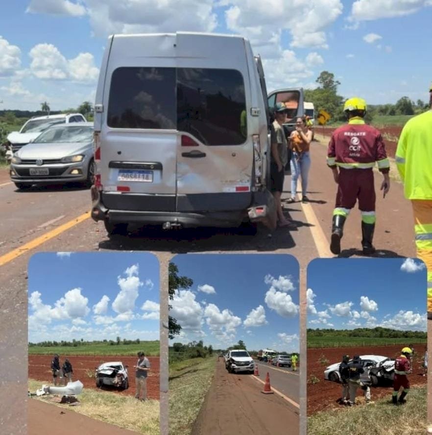 Van do grupo Zíngaro se envolve em acidente em trecho de rodovia em obras a caminho de Jateí