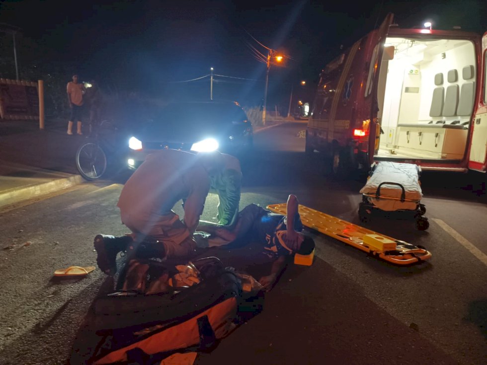 Ivinhema - Acidente entre carro e moto, deixa uma vitíma com ferimentos graves