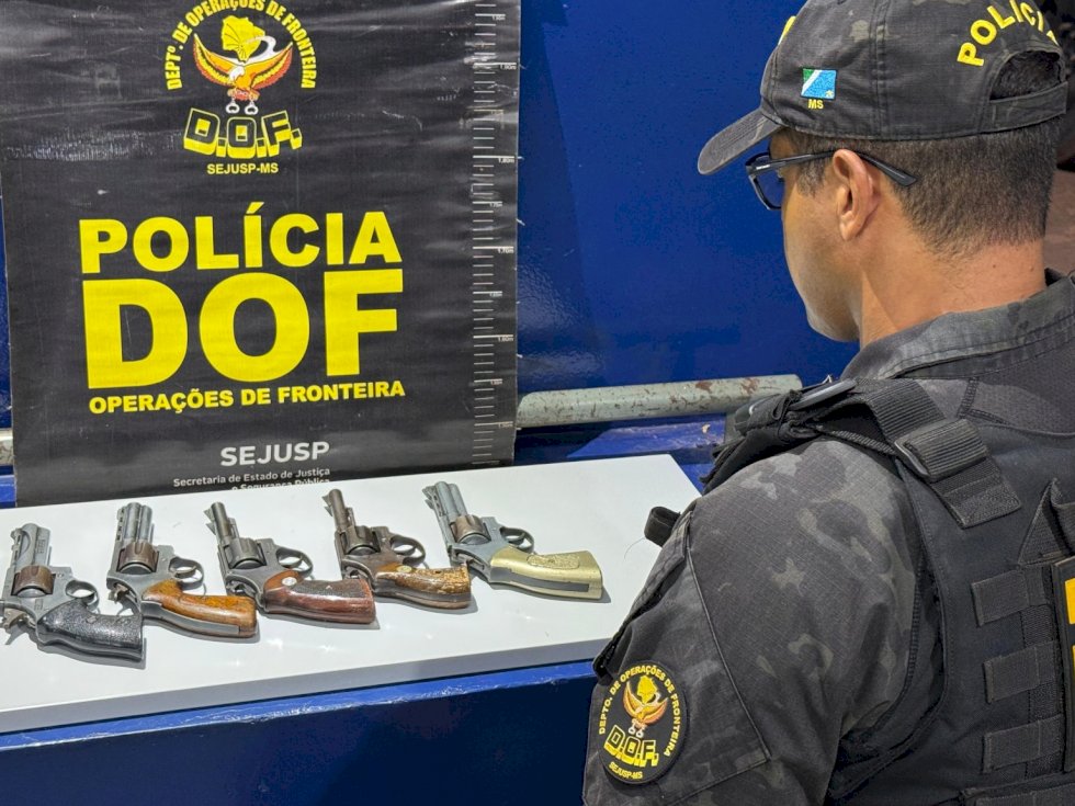 Mulher que seguia para Minas Gerais com cinco armas de fogo é presa pelo DOF
