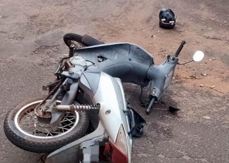 Ivinhema - Acidente envolvendo moto e carro deixa uma vítima ferida