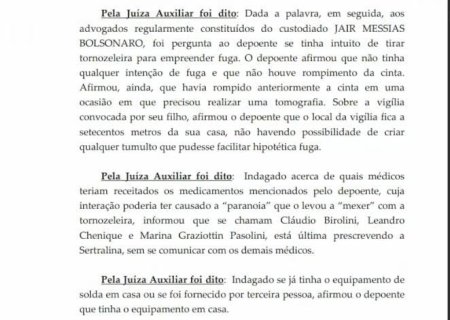 Bolsonaro alega ‘certa paranoia’ e nega tentativa de fuga em audiência de custódia