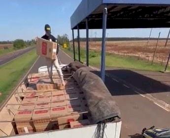 PRF apreende 400 mil maços de cigarros contrabandeados em Caarapó