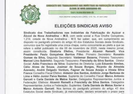 Eleição Sindical aviso