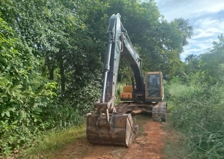 PMA de Coxim identifica supressão irregular de vegetação e apreende máquina