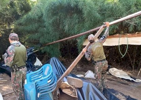 PMA desativa acampamento irregular em área de preservação no Rio Brilhante