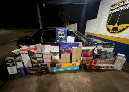 PMR apreendeu pneus e cigarros contrabandeados na MS -162