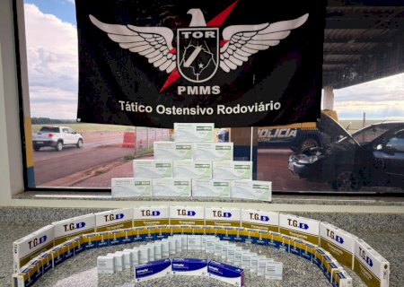 Tático Ostensivo Rodoviário apreendeu carga de medicamentos contrabandeados na  MS-162