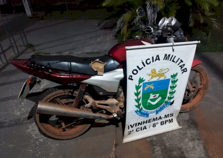Ivinhema: Polícia Militar recupera motocicleta produto de roubo
