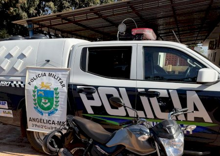 Angélica: Polícia Militar recupera motocicleta produto de furto na área rural